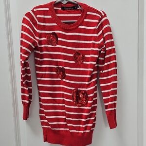 George Red and White Striped Kids Sweater